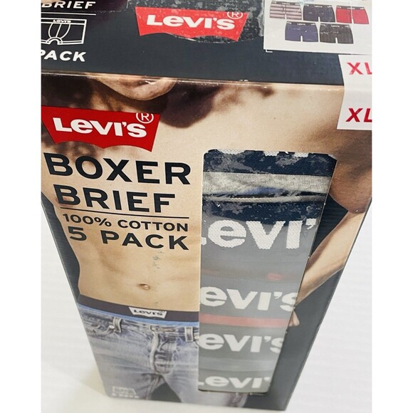Levi’s Boxer Brief 100% Cotton 5 Pack Men’s XL Style#5MB1986LW1 Color:AST - Picture 10 of 10